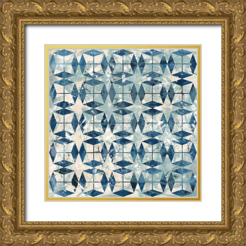 Tile-Dye II Gold Ornate Wood Framed Art Print with Double Matting by Vess, June Erica