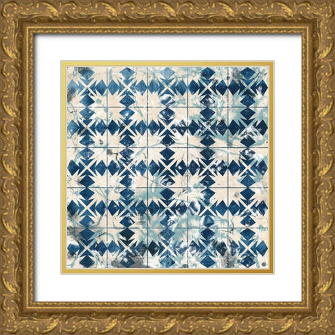 Tile-Dye VI Gold Ornate Wood Framed Art Print with Double Matting by Vess, June Erica