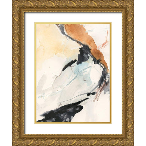 Efflux I Gold Ornate Wood Framed Art Print with Double Matting by Borges, Victoria