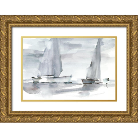 Misty Sails II Gold Ornate Wood Framed Art Print with Double Matting by Harper, Ethan