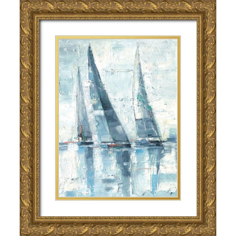 Regatta II Gold Ornate Wood Framed Art Print with Double Matting by Harper, Ethan