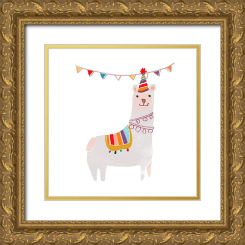 Party Animals I Gold Ornate Wood Framed Art Print with Double Matting by Vess, June Erica