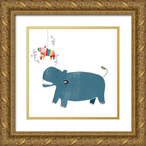 Party Animals II Gold Ornate Wood Framed Art Print with Double Matting by Vess, June Erica