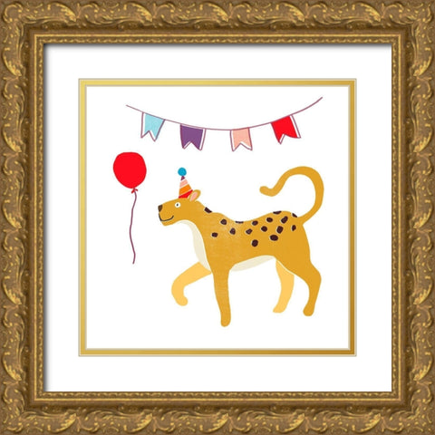 Party Animals IV Gold Ornate Wood Framed Art Print with Double Matting by Vess, June Erica