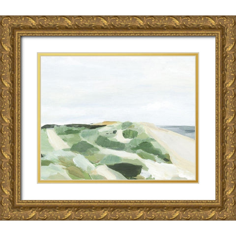 Coastline Greenery I Gold Ornate Wood Framed Art Print with Double Matting by Warren, Annie