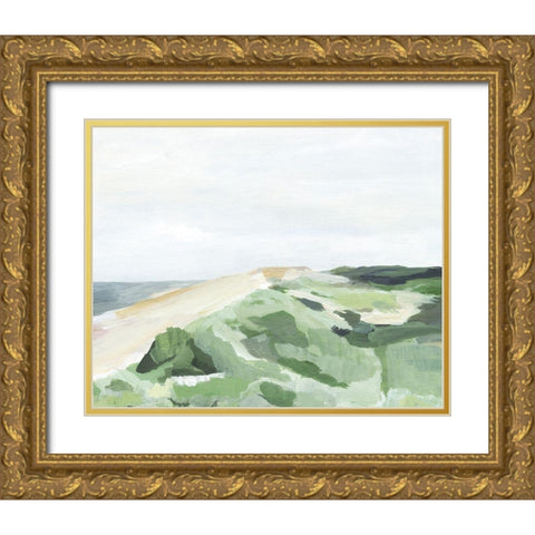 Coastline Greenery II Gold Ornate Wood Framed Art Print with Double Matting by Warren, Annie