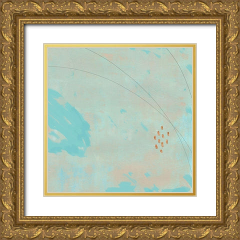 Spring Abstract IV Gold Ornate Wood Framed Art Print with Double Matting by Green, Jacob