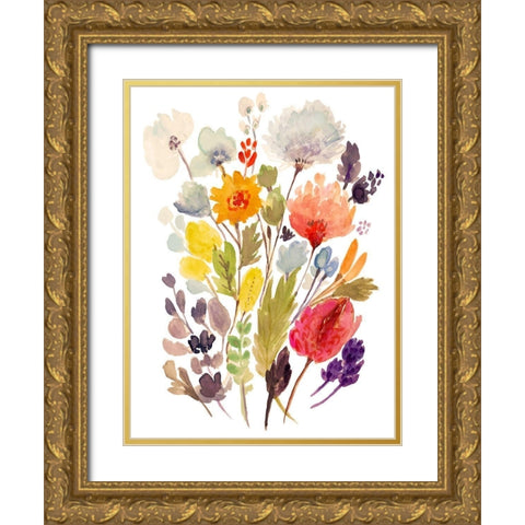 Modern Bouquet Stems II Gold Ornate Wood Framed Art Print with Double Matting by Fields, Karen