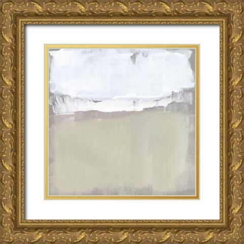 Silver Ribbon Horizon I Gold Ornate Wood Framed Art Print with Double Matting by Goldberger, Jennifer