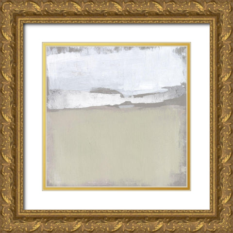 Silver Ribbon Horizon II Gold Ornate Wood Framed Art Print with Double Matting by Goldberger, Jennifer