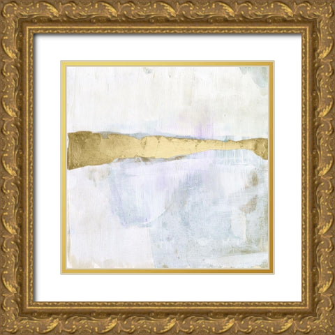 Gold Ribbon Horizon I Gold Ornate Wood Framed Art Print with Double Matting by Goldberger, Jennifer