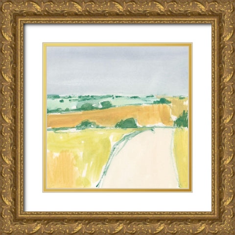 Country Road Sketch I Gold Ornate Wood Framed Art Print with Double Matting by Barnes, Victoria