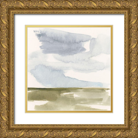 Open Field Sketch II Gold Ornate Wood Framed Art Print with Double Matting by Barnes, Victoria