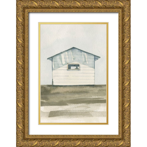 Farmhouse Shed I Gold Ornate Wood Framed Art Print with Double Matting by Caroline, Emma