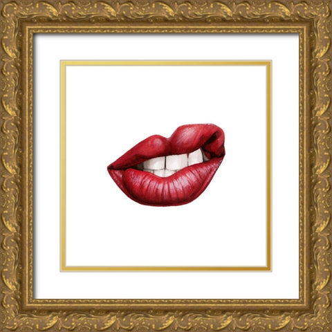 Emotion Lips III Gold Ornate Wood Framed Art Print with Double Matting by Popp, Grace