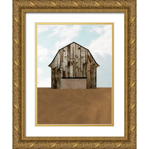 A Barns Portrait I Gold Ornate Wood Framed Art Print with Double Matting by Wang, Melissa