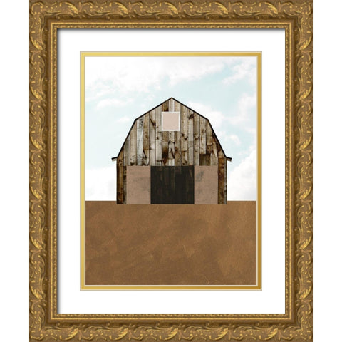 A Barns Portrait II Gold Ornate Wood Framed Art Print with Double Matting by Wang, Melissa