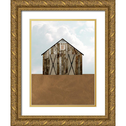 A Barns Portrait III Gold Ornate Wood Framed Art Print with Double Matting by Wang, Melissa