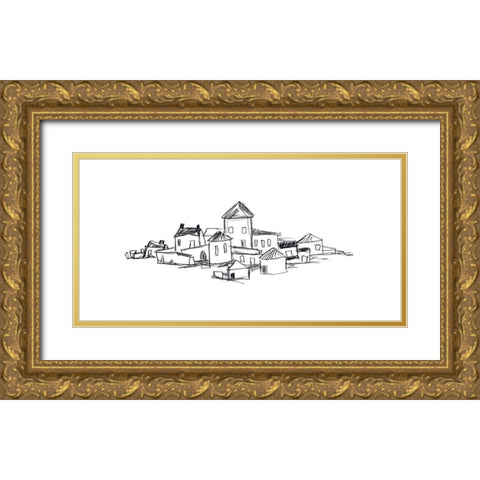 Citadel Sketch II Gold Ornate Wood Framed Art Print with Double Matting by Vess, June Erica