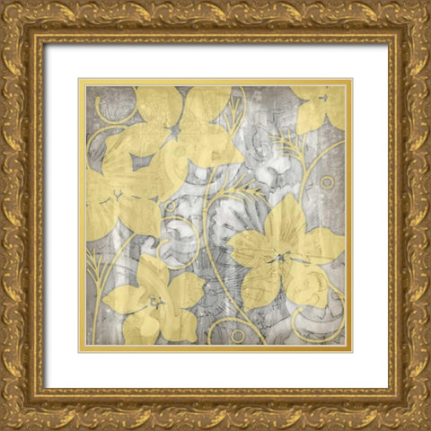 Yellow and Gray I Gold Ornate Wood Framed Art Print with Double Matting by Goldberger, Jennifer