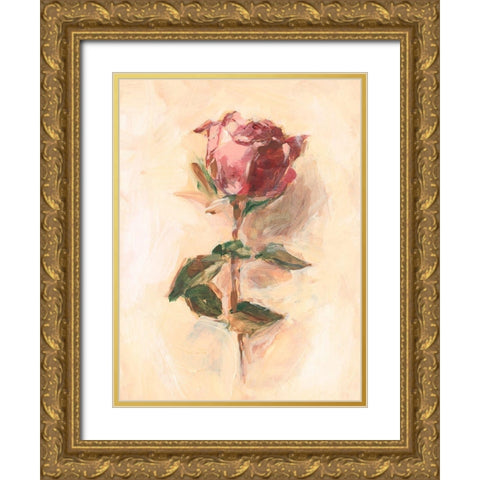 Painterly Rose Study I Gold Ornate Wood Framed Art Print with Double Matting by Harper, Ethan