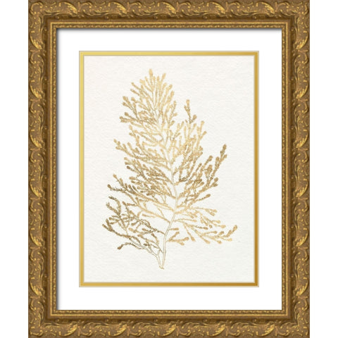 Gilded Algae IV Gold Ornate Wood Framed Art Print with Double Matting by Goldberger, Jennifer