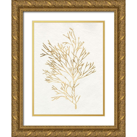 Gilded Algae VII Gold Ornate Wood Framed Art Print with Double Matting by Goldberger, Jennifer