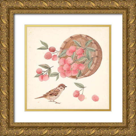 Basket with Fruit I Gold Ornate Wood Framed Art Print with Double Matting by Wang, Melissa