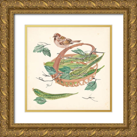Basket with Fruit VI Gold Ornate Wood Framed Art Print with Double Matting by Wang, Melissa