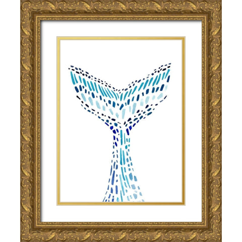 Mosaic Tail II Gold Ornate Wood Framed Art Print with Double Matting by Warren, Annie