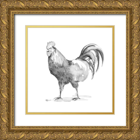 Barn Fowl I Gold Ornate Wood Framed Art Print with Double Matting by Caroline, Emma