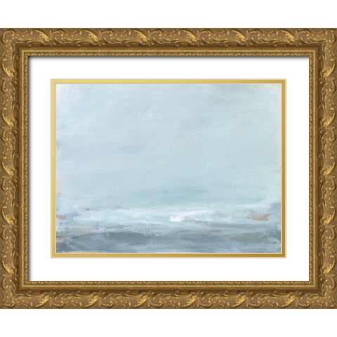 Soft Sea Mist I Gold Ornate Wood Framed Art Print with Double Matting by Long, Christina