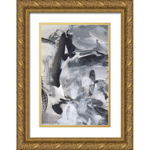 Black and White Mix III Gold Ornate Wood Framed Art Print with Double Matting by Long, Christina