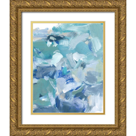 Blue Night I Gold Ornate Wood Framed Art Print with Double Matting by Long, Christina