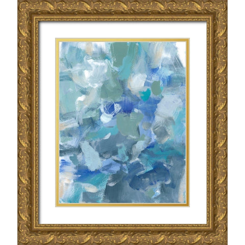 Blue Night II Gold Ornate Wood Framed Art Print with Double Matting by Long, Christina