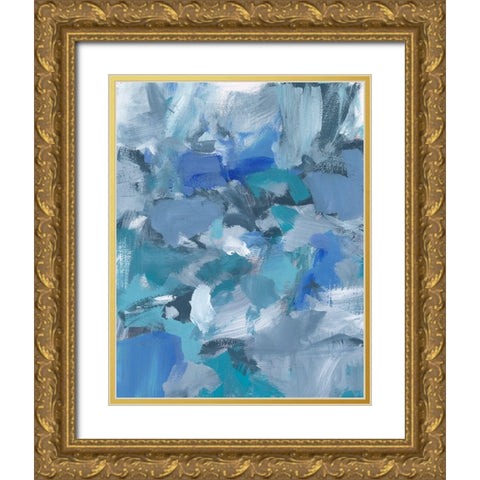 Deep Blue Hue II Gold Ornate Wood Framed Art Print with Double Matting by Long, Christina