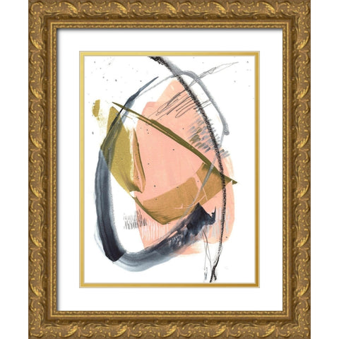 Orbital Marks I Gold Ornate Wood Framed Art Print with Double Matting by Goldberger, Jennifer