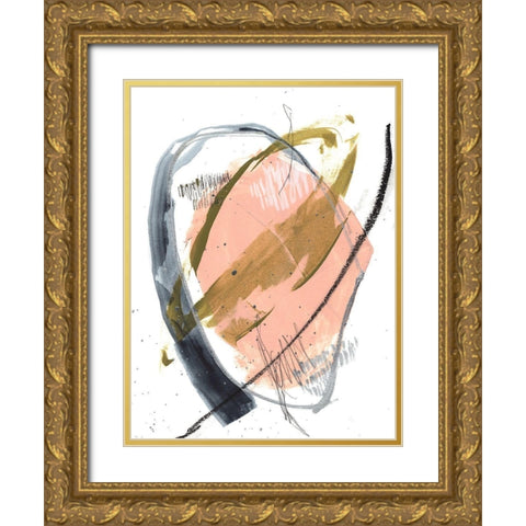 Orbital Marks II Gold Ornate Wood Framed Art Print with Double Matting by Goldberger, Jennifer