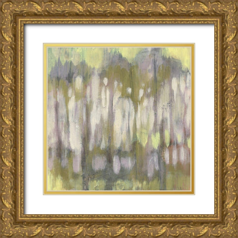 Stained Glass Trees I Gold Ornate Wood Framed Art Print with Double Matting by Goldberger, Jennifer