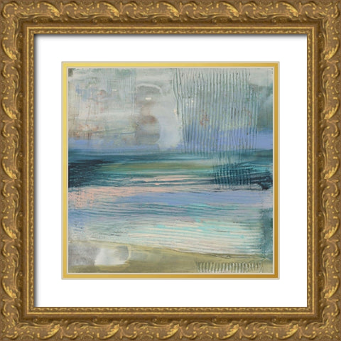 Textured Coastline I Gold Ornate Wood Framed Art Print with Double Matting by Goldberger, Jennifer