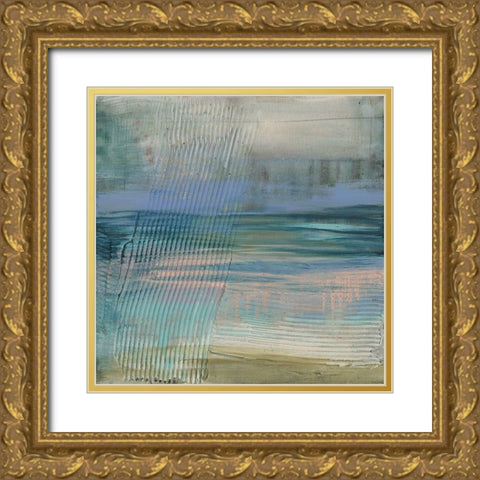 Textured Coastline II Gold Ornate Wood Framed Art Print with Double Matting by Goldberger, Jennifer