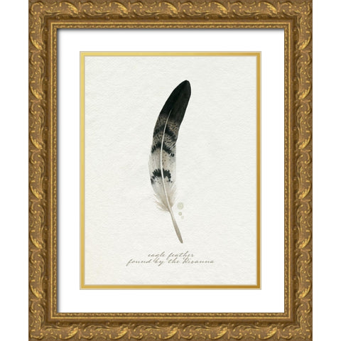 Found Feather I Gold Ornate Wood Framed Art Print with Double Matting by Popp, Grace