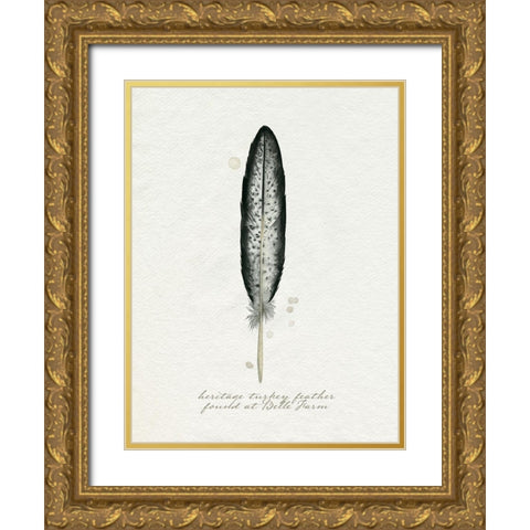 Found Feather II Gold Ornate Wood Framed Art Print with Double Matting by Popp, Grace