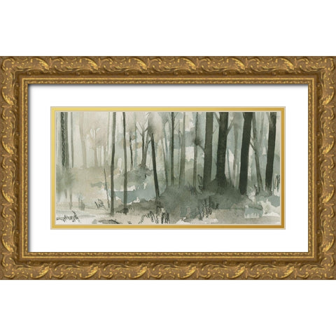 Into the Woods II Gold Ornate Wood Framed Art Print with Double Matting by Caroline, Emma