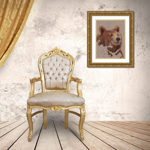 Big Bear II Gold Ornate Wood Framed Art Print with Double Matting by Green, Jacob