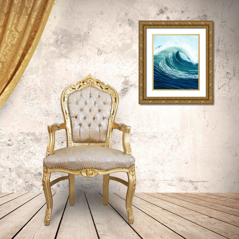 Sea Foam I Gold Ornate Wood Framed Art Print with Double Matting by Popp, Grace