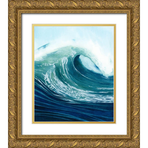 Sea Foam I Gold Ornate Wood Framed Art Print with Double Matting by Popp, Grace