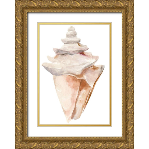 Seashell III Gold Ornate Wood Framed Art Print with Double Matting by Warren, Annie
