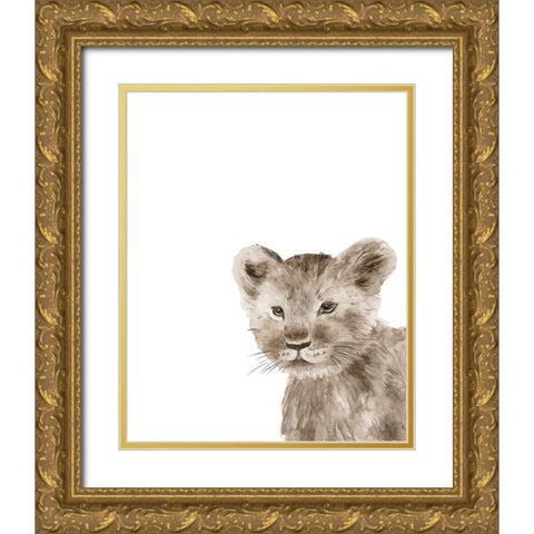 Safari Animal Portraits I Gold Ornate Wood Framed Art Print with Double Matting by Wang, Melissa