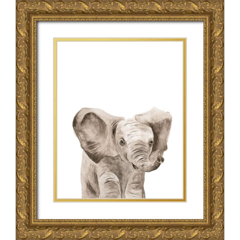 Safari Animal Portraits III Gold Ornate Wood Framed Art Print with Double Matting by Wang, Melissa